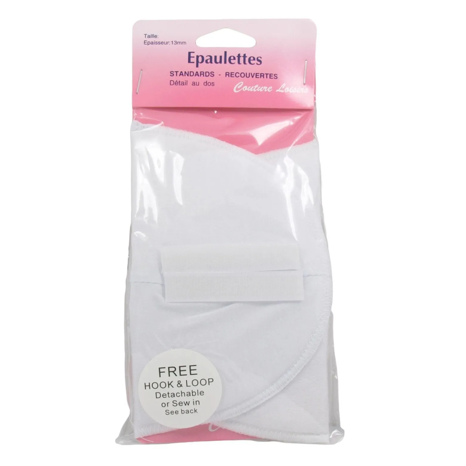 Épaulettes classiques taille moyenne blanches ep.13mm - Couture loisirs