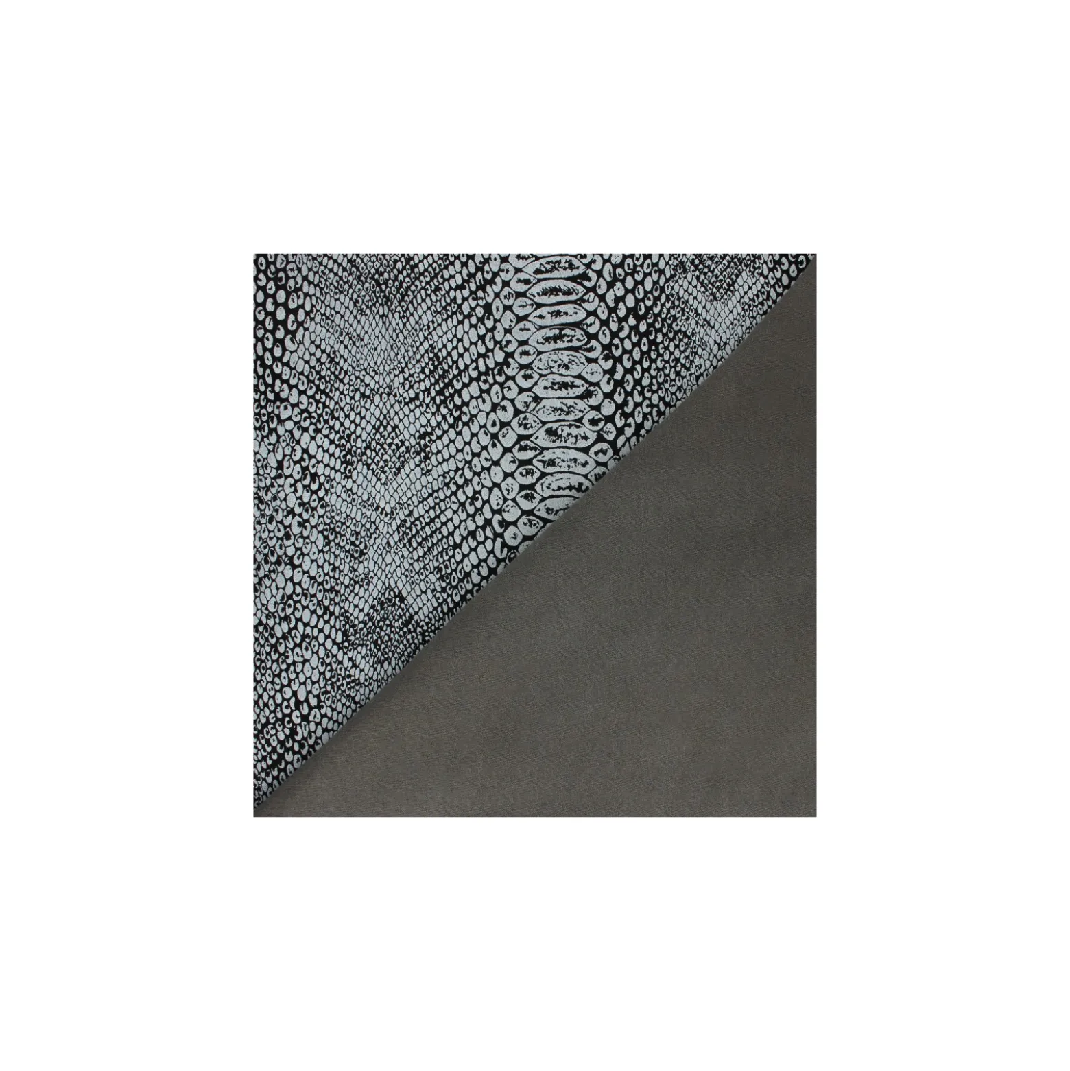 ♥ Peau Cuir Stretch Magisco Serpente - Argent/Noir ♥