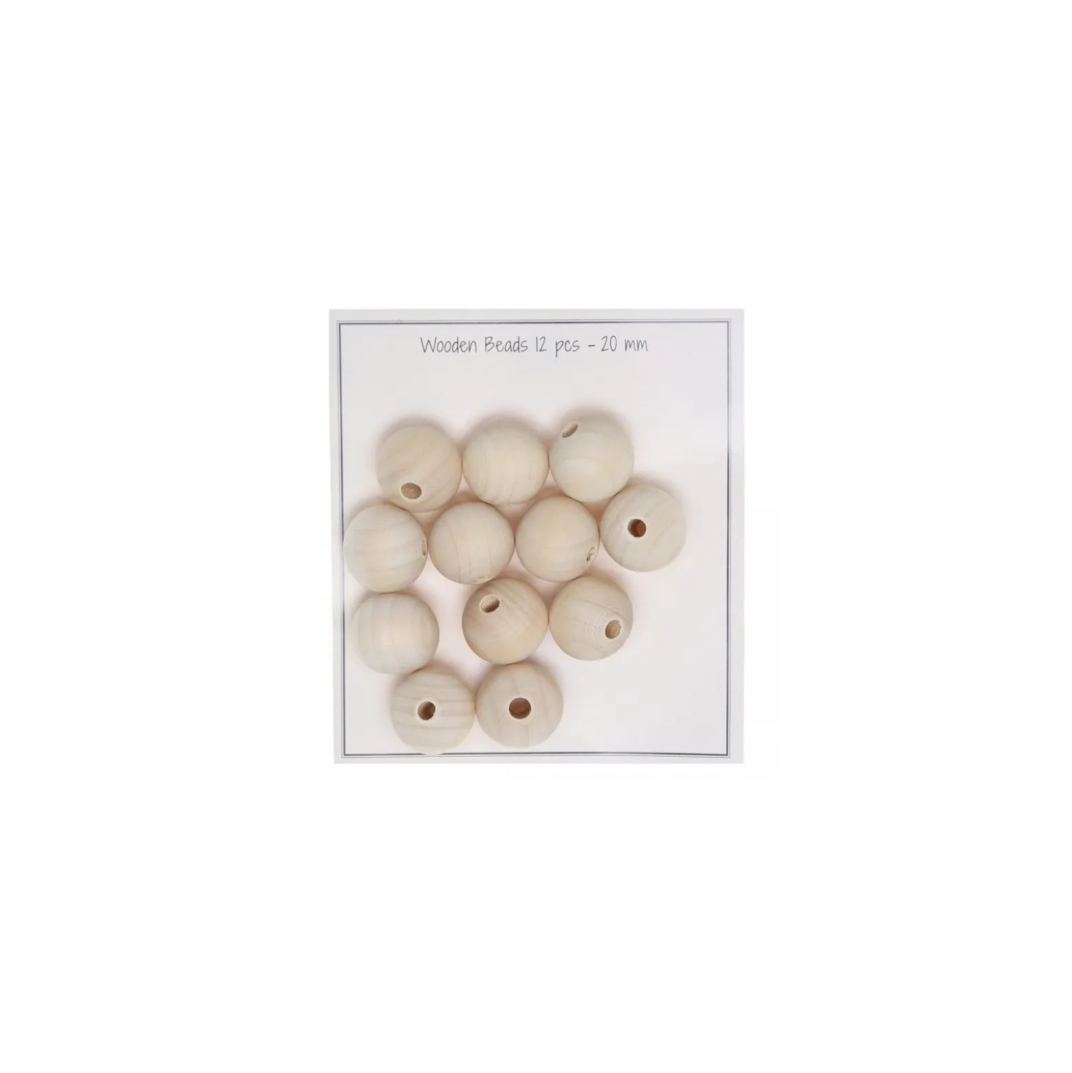 Perles en bois naturel - 20 mm (lot de 12)