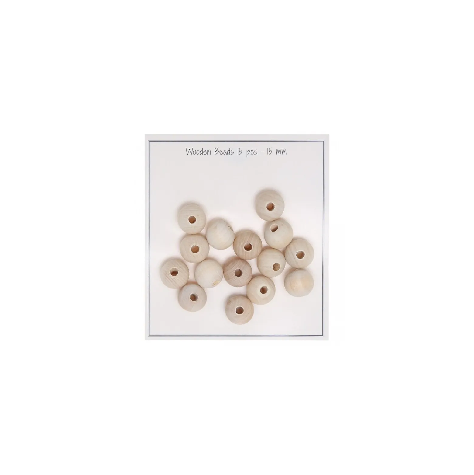 Perles en bois naturel - 15 mm (lot de 15)