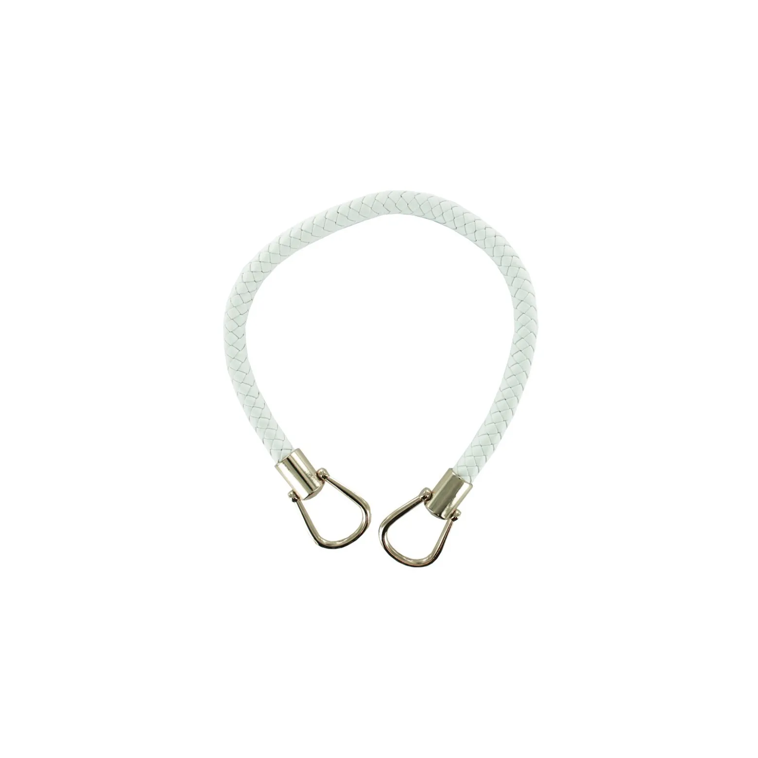 Poignée Sac Tressée Cuir Synthétique - Blanc