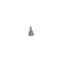 Pompon avec embout métal20 mm - gris