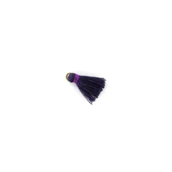 Pompon bicolore avec anneau - aubergine/ violet