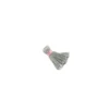 Pompon bicolore avec anneau - gris clair/ rose