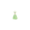 Pompon bicolore 20mm avec anneau - sauge/rose dragée