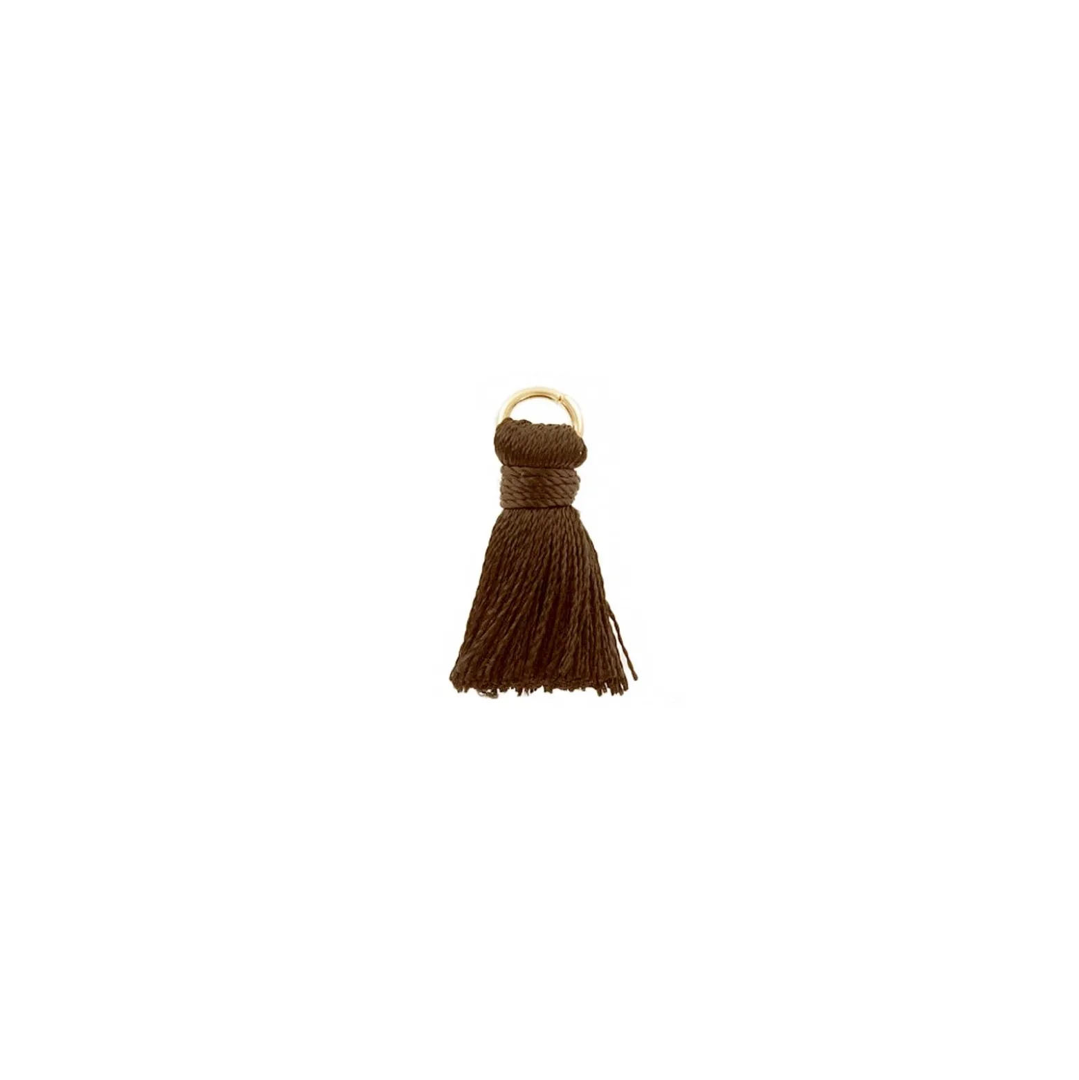 Pompon 20mm avec anneau - chocolat