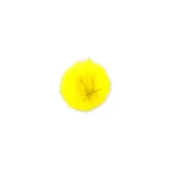Pompon rond fausse fourrure jaune
