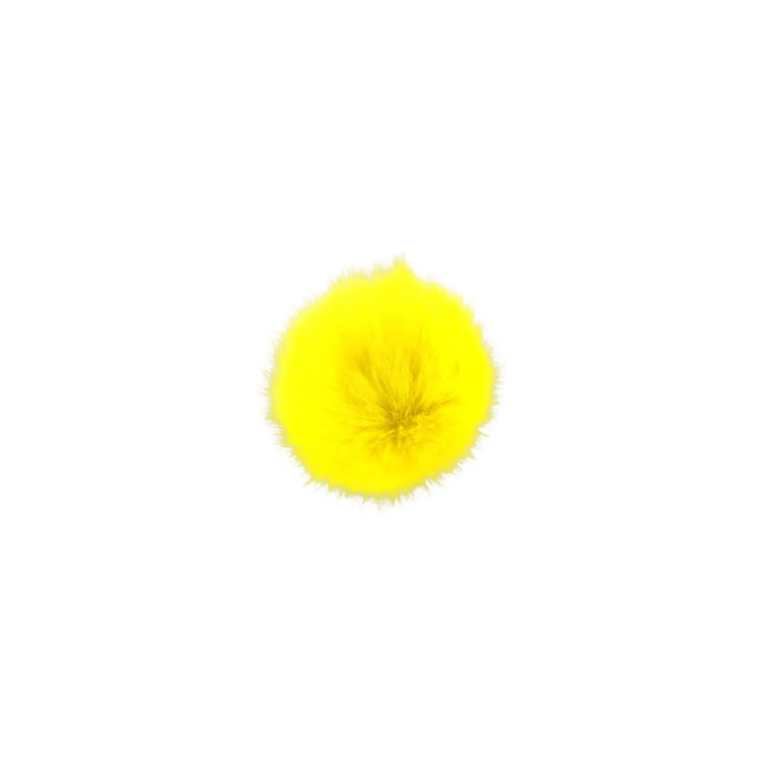 Pompon rond fausse fourrure jaune