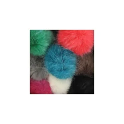 Pompon rond fausse fourrure vert