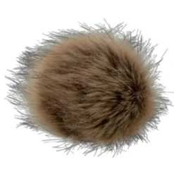 Pompon rond imitation fourrure - Châtain foncé