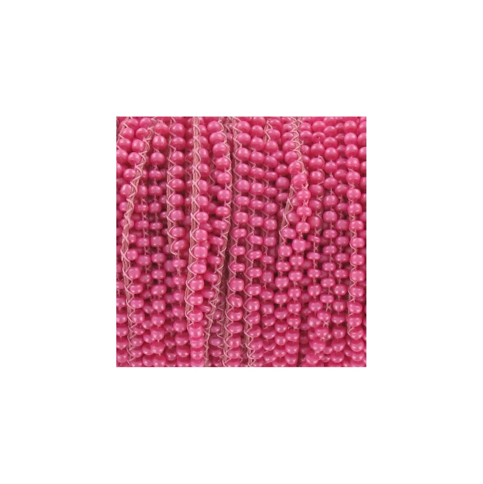 Rocailles verre sur fil Rose