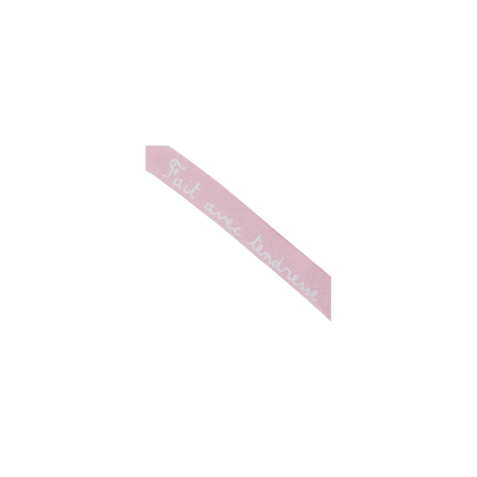 Ruban aspect gros grain expression "Fait avec tendresse" rose