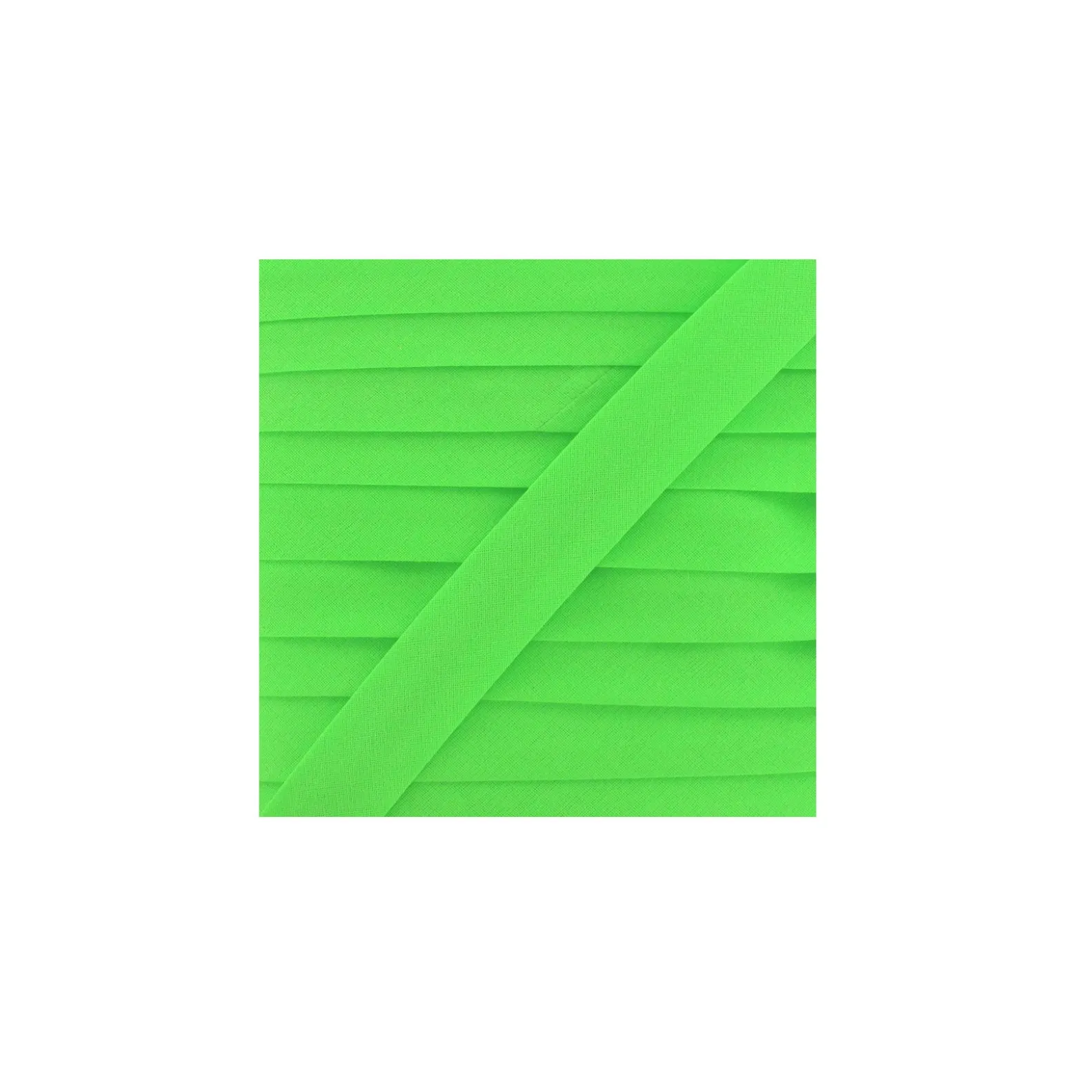 Ruban biais uni fluo vert