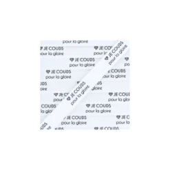 Ruban coton étiquette "Je couds pour la gloire" - blanc - 1m