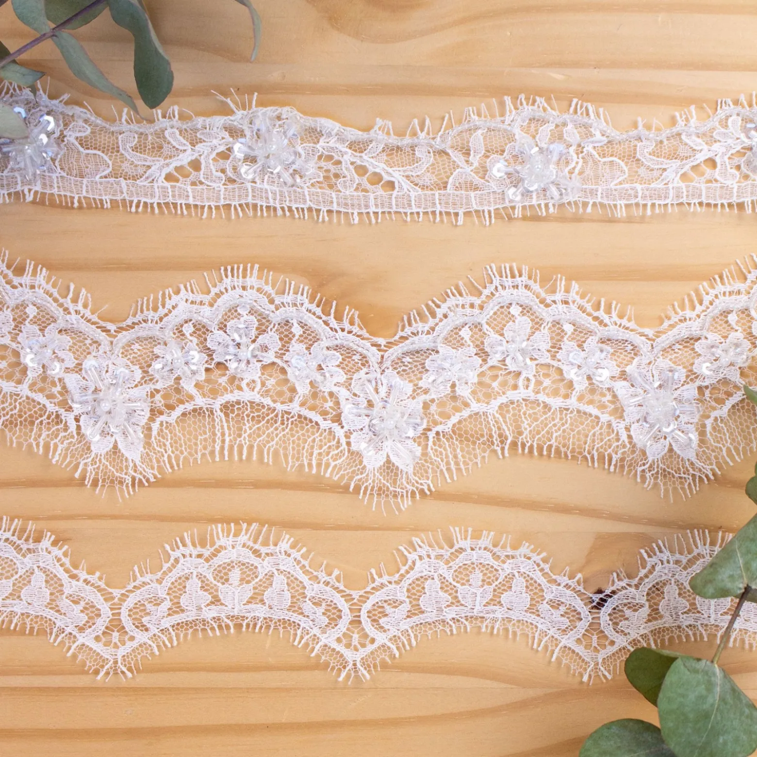 Ruban dentelle de Calais® Brunelle 25 mm - ivoire x 50cm
