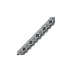 Ruban dentelle festonné Angèle - Noir
