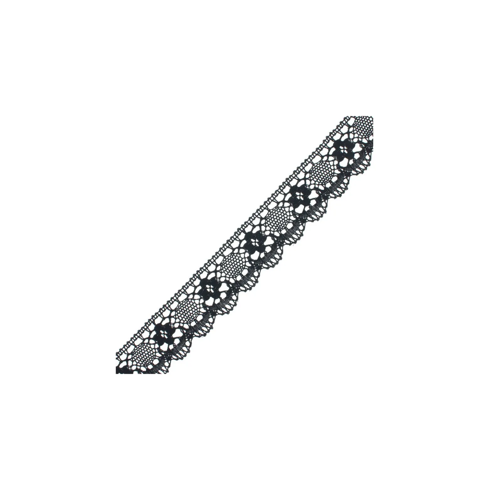 Ruban dentelle festonné Angèle - Noir