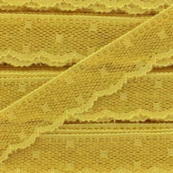 Ruban Dentelle festonnée Point d'esprit - jaune soleil