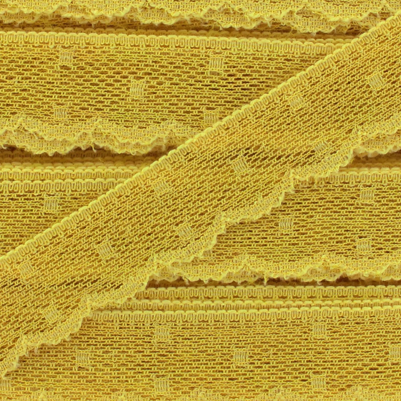 Ruban Dentelle festonnée Point d'esprit - jaune soleil