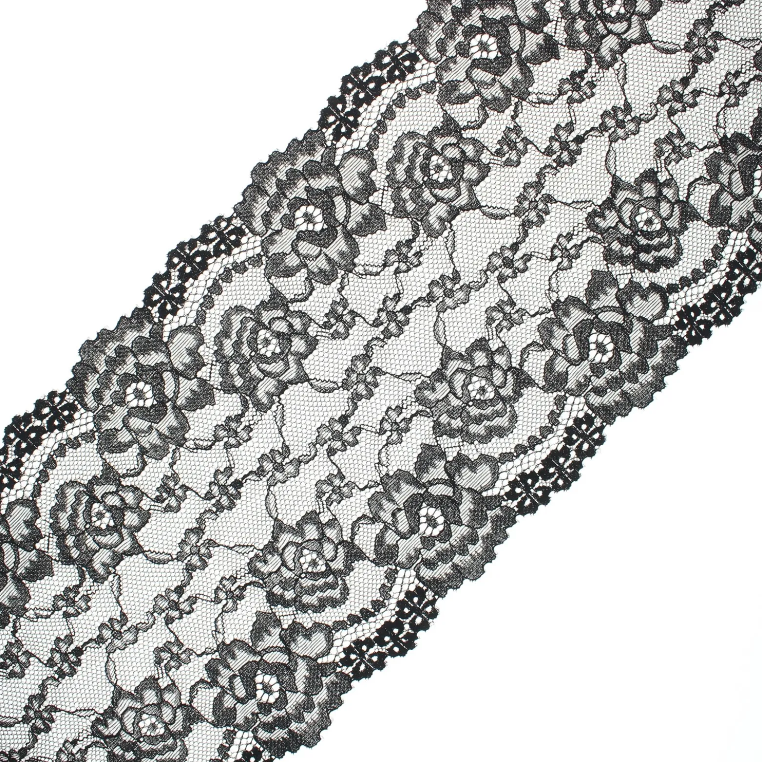 Ruban dentelle élastique Andrée 165 mm - noir