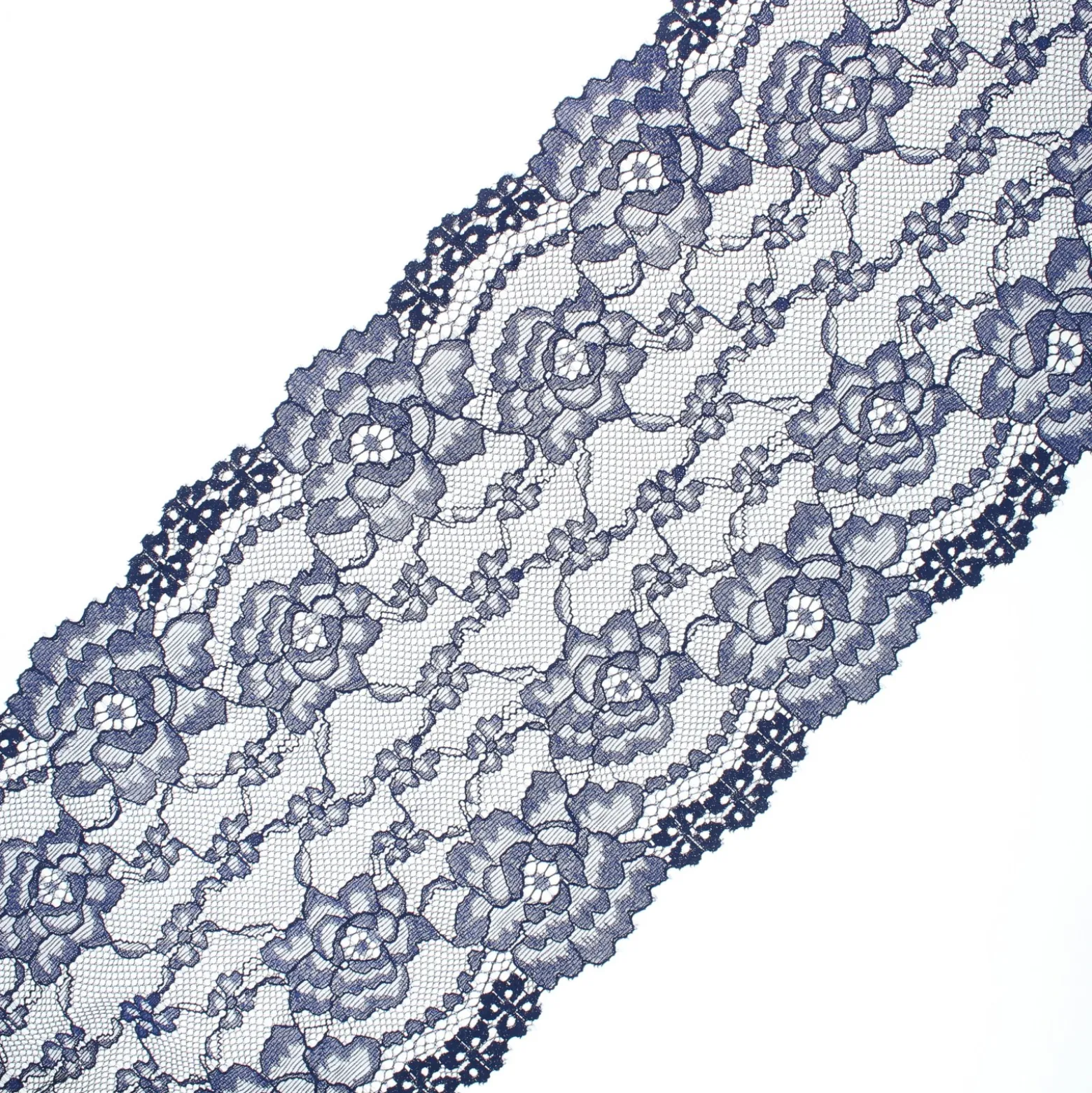 Ruban dentelle élastique Andrée 165 mm - bleu marine