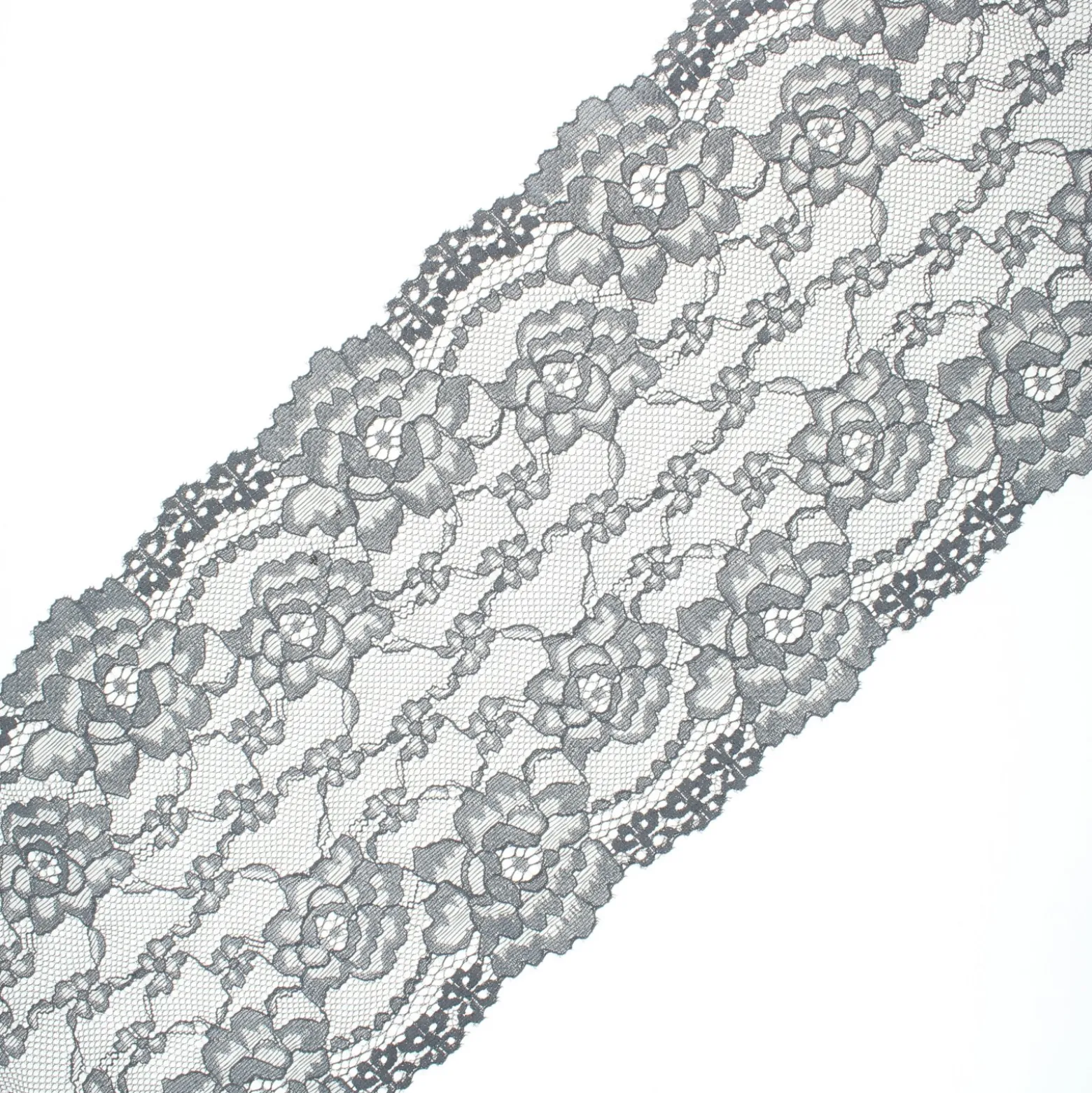Ruban dentelle élastique Andrée 165 mm - gris