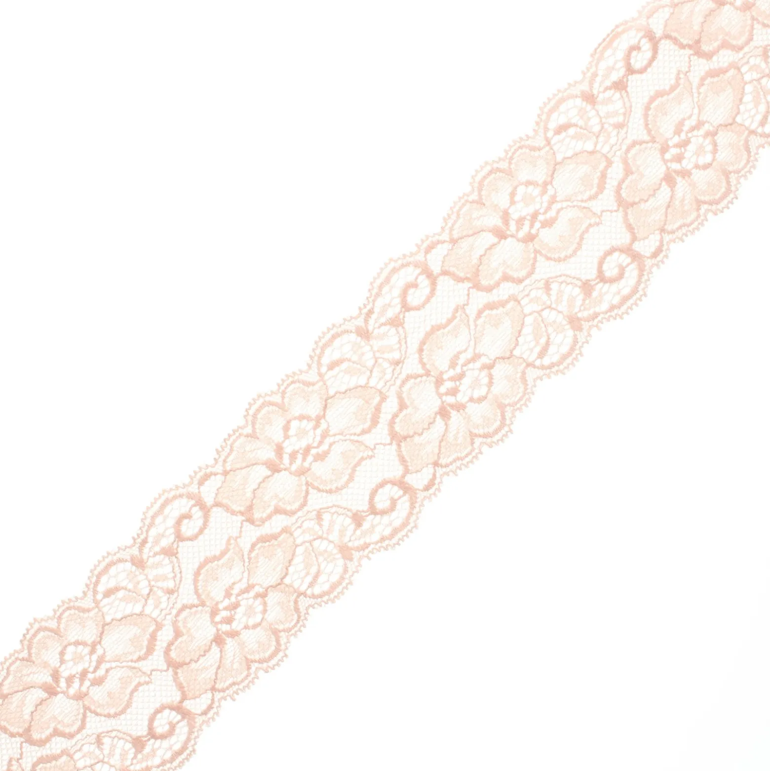 Ruban dentelle élastique Eriya 60 mm - rose pâle