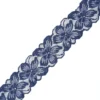 Ruban dentelle élastique Floral 75 mm - bleu marine