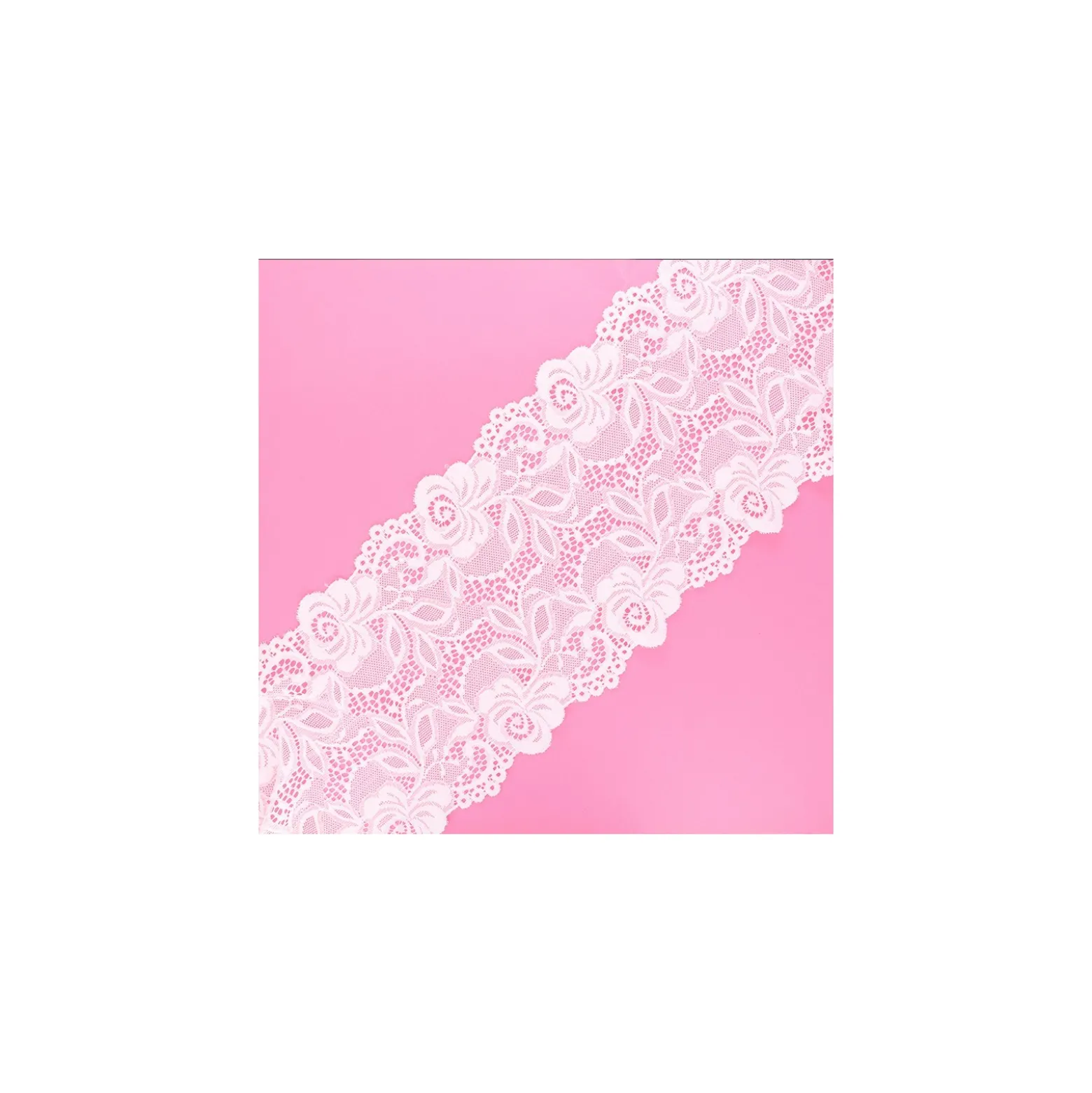 Ruban dentelle élastique Laya 150 mm - blanc