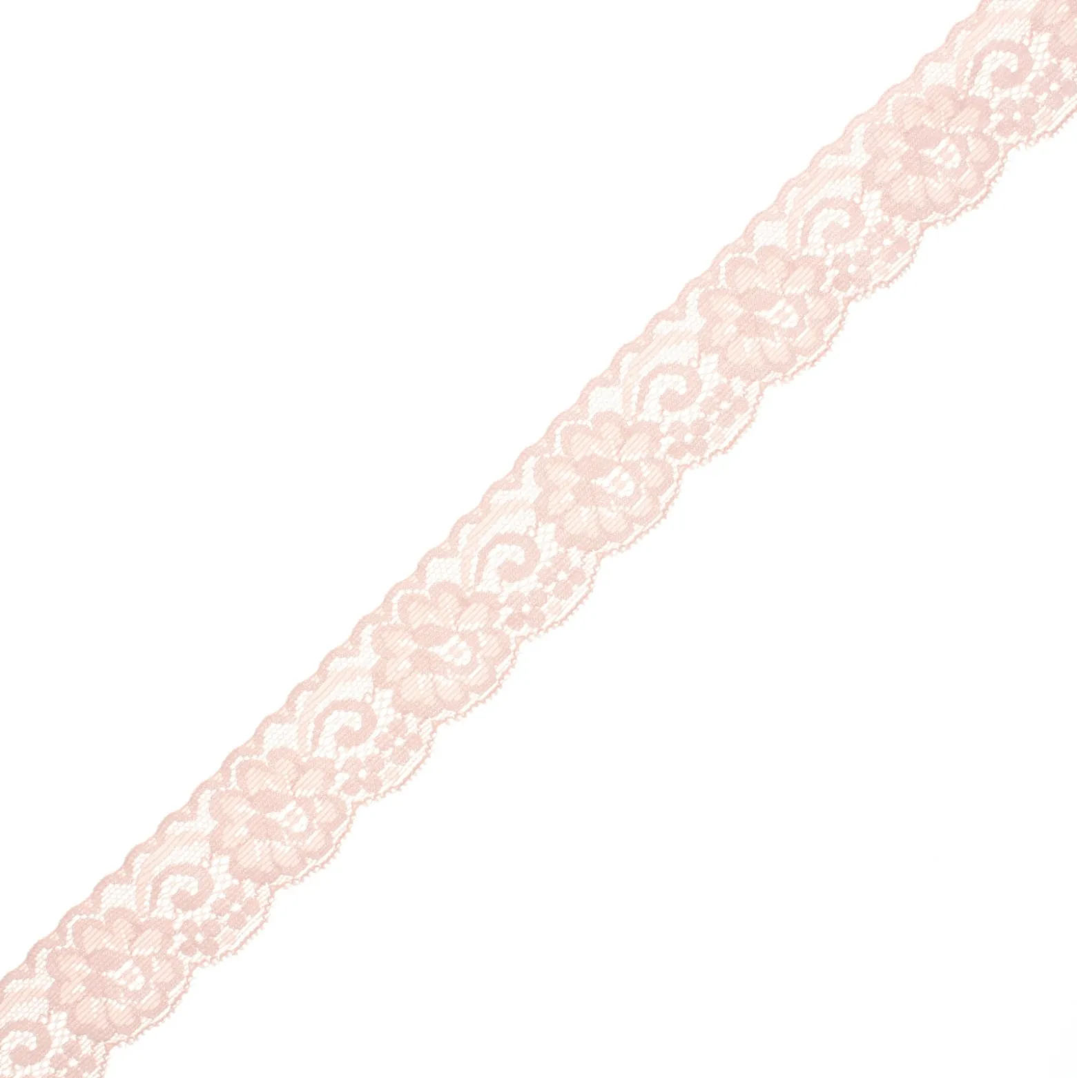 Ruban dentelle élastique Pizzie 30 mm - rose pâle