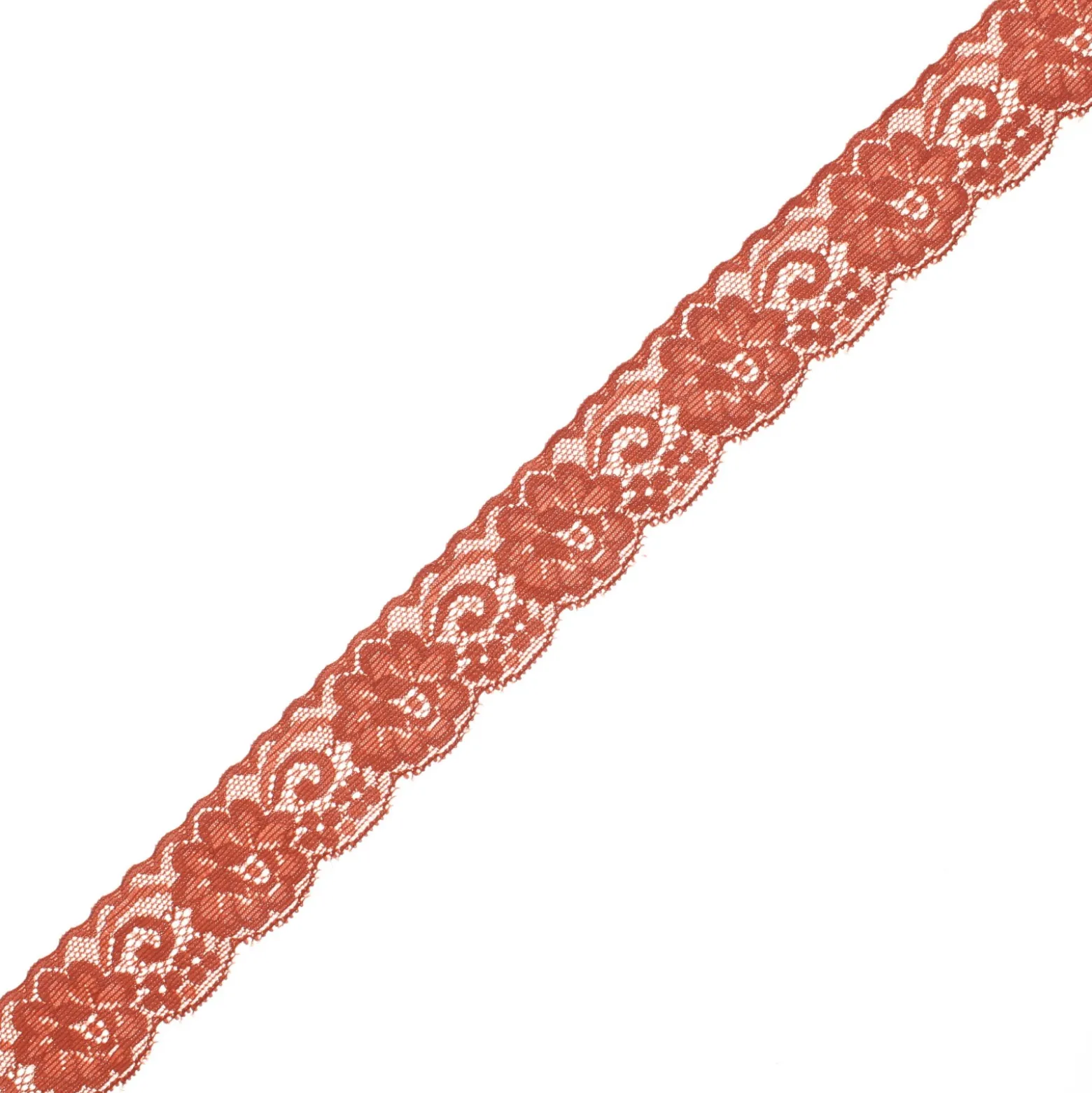 Ruban dentelle élastique Pizzie 30 mm - roux