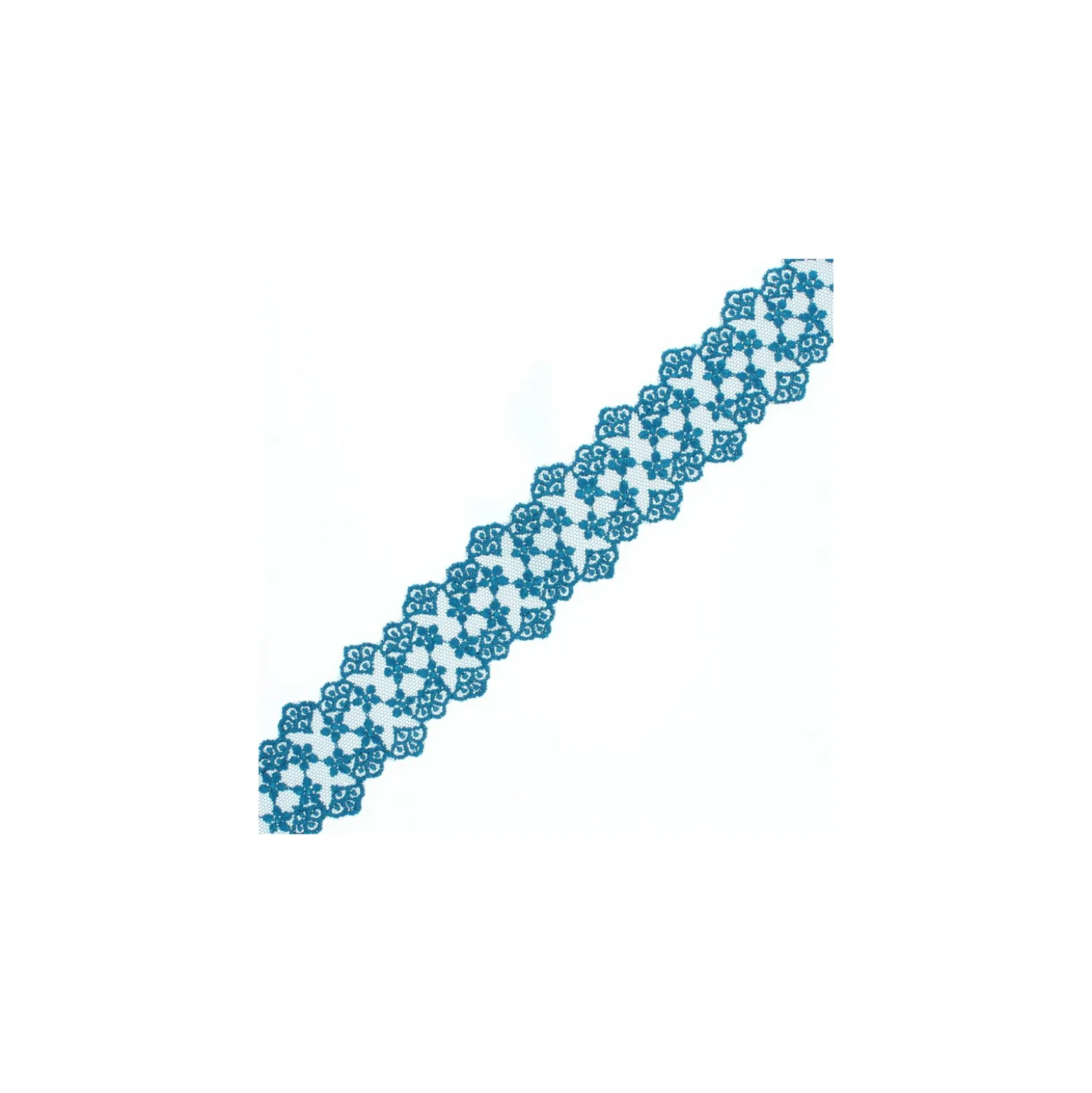 Ruban Dentelle Loren 38 mm - Bleu Canard