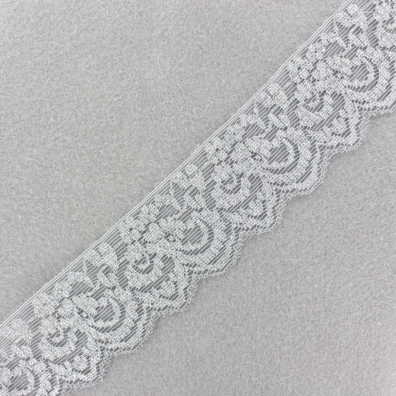 Ruban Dentelle lurex Camille argent