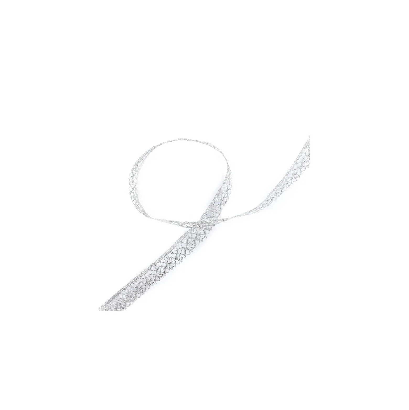 Ruban dentelle lurex 15mm - argent
