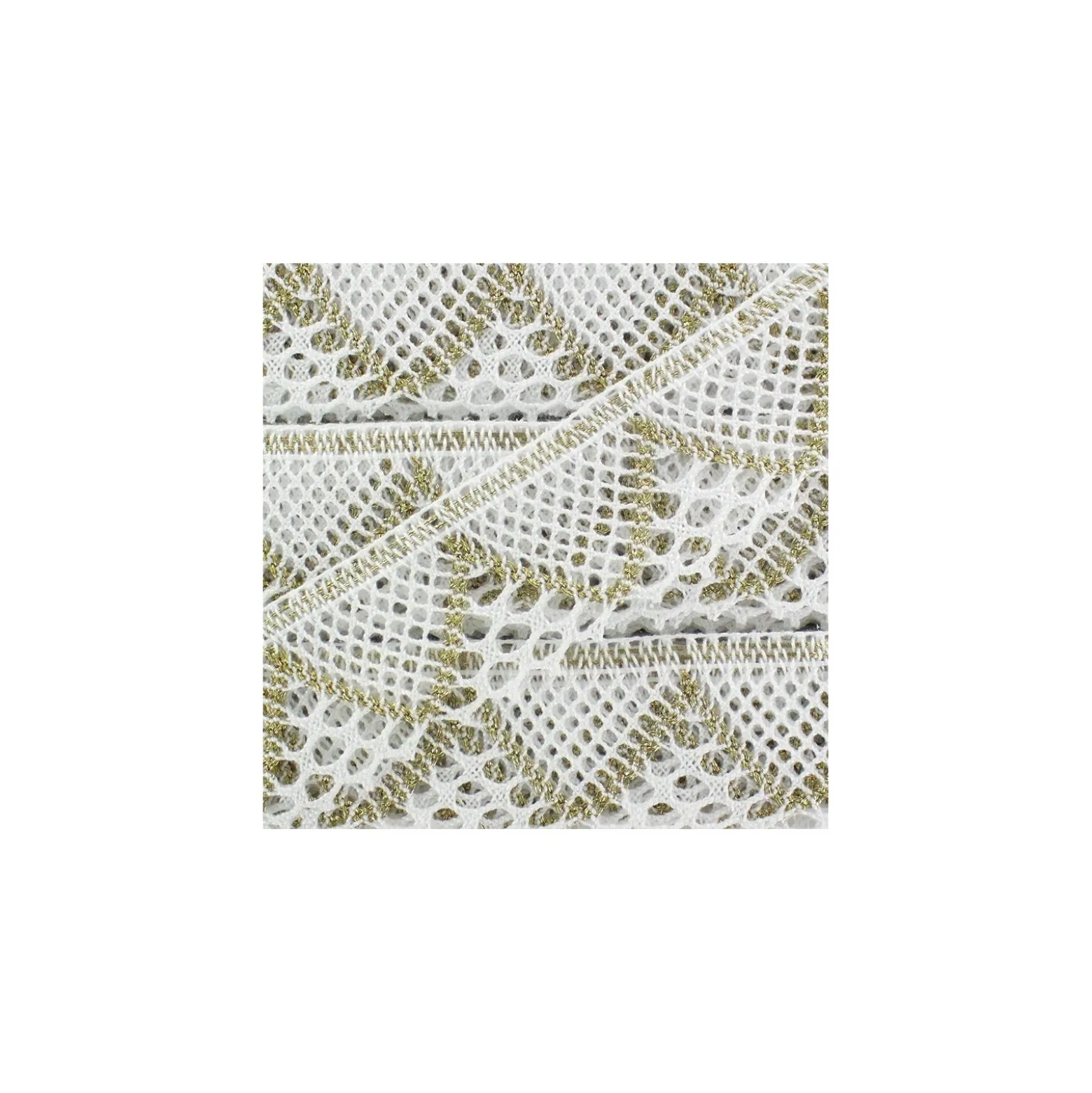 Ruban Dentelle Soraya blanc/or