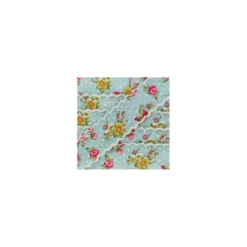 Ruban festonné fleurs bleu ciel
