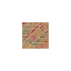 Ruban festonné fleurs marron