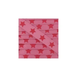 Ruban Froufrou gros grain étoiles rose rouge