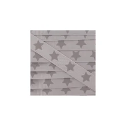 Ruban Froufrou gros grain étoiles taupe clair