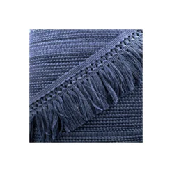 Ruban galon franges dentelle au crochet 65mm - bleu nuit