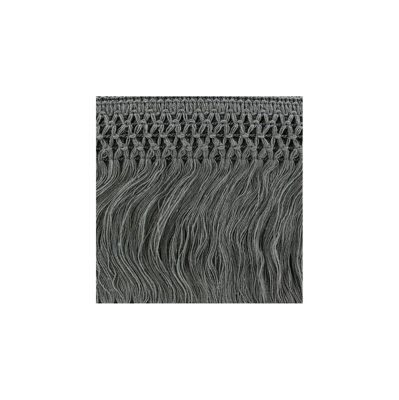 Ruban Galon Franges Dentelle au crochet 10cm - anthracite x 50cm