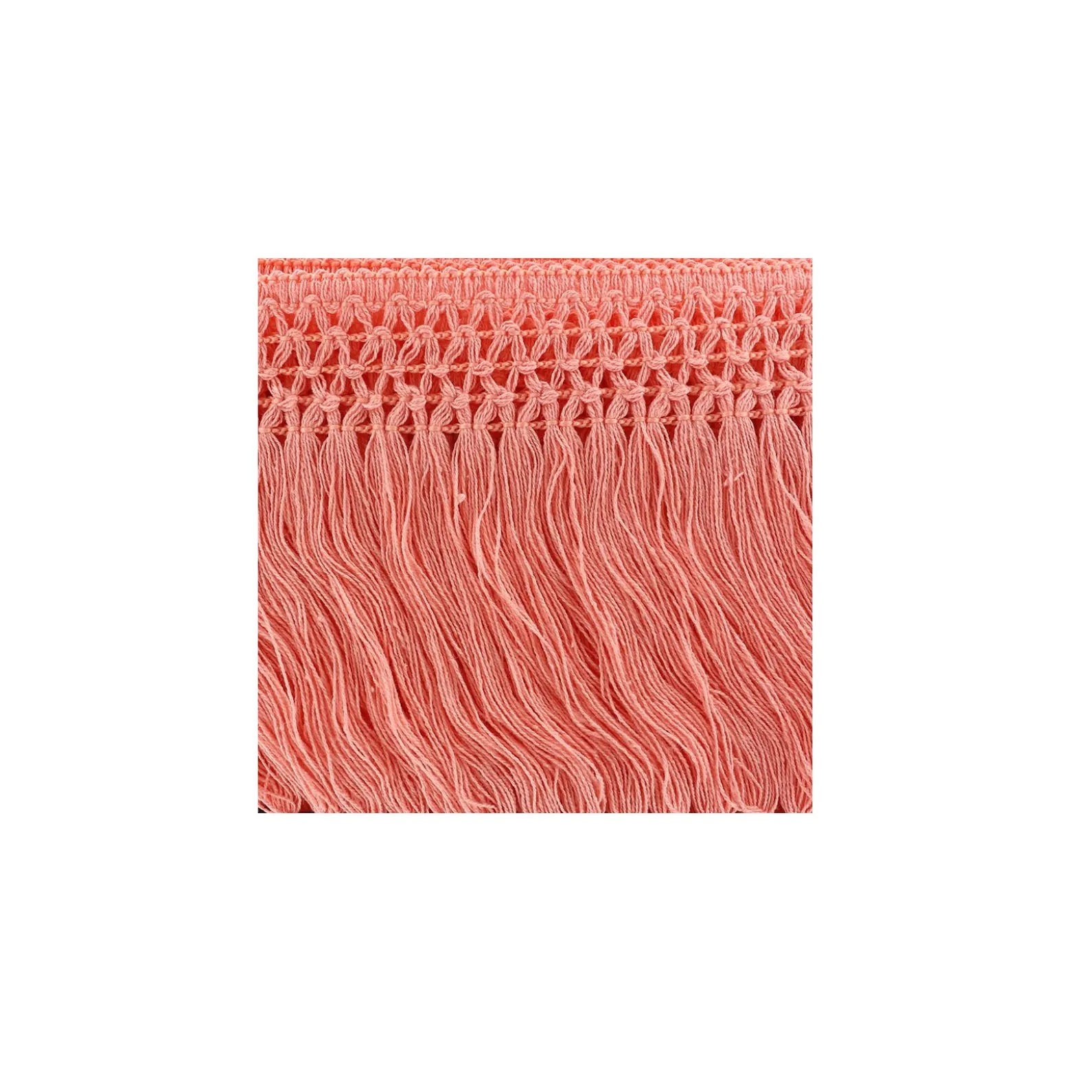 Ruban Galon Franges Dentelle au crochet 10cm - corail x 50cm