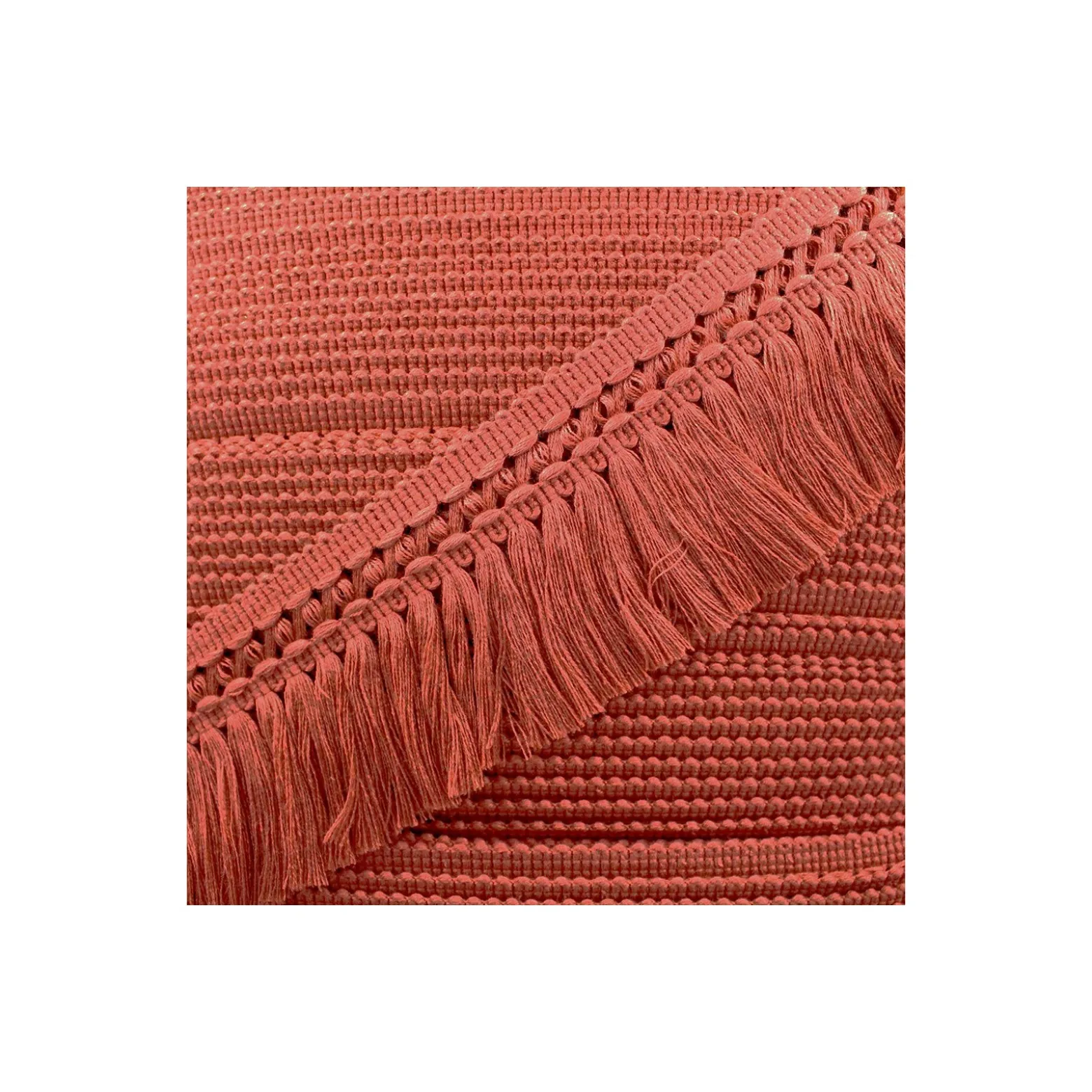 Ruban galon franges dentelle au crochet 65mm - tomate