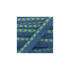 Ruban galon franges Ibiza 30mm - bleuet