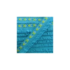 Ruban galon franges Ibiza 30mm - bleu azur