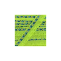 Ruban galon franges Ibiza 30mm - jaune fluo