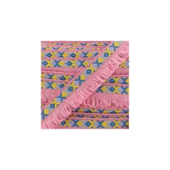 Ruban galon franges Ibiza 30mm - rose