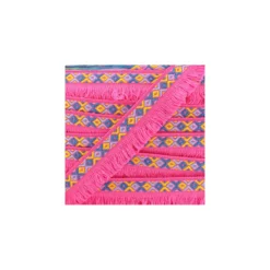 Ruban galon franges Ibiza 30mm - rose fluo