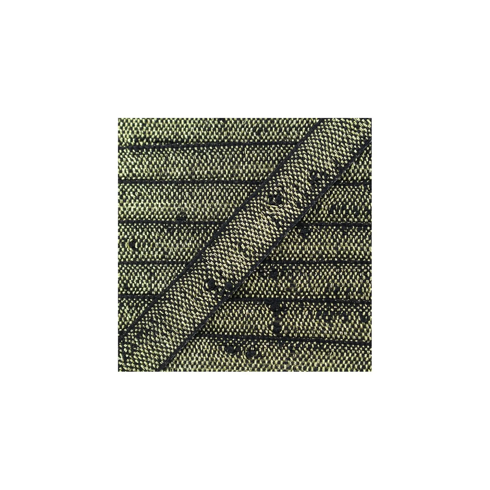 Ruban Galon lin lurex - noir/doré