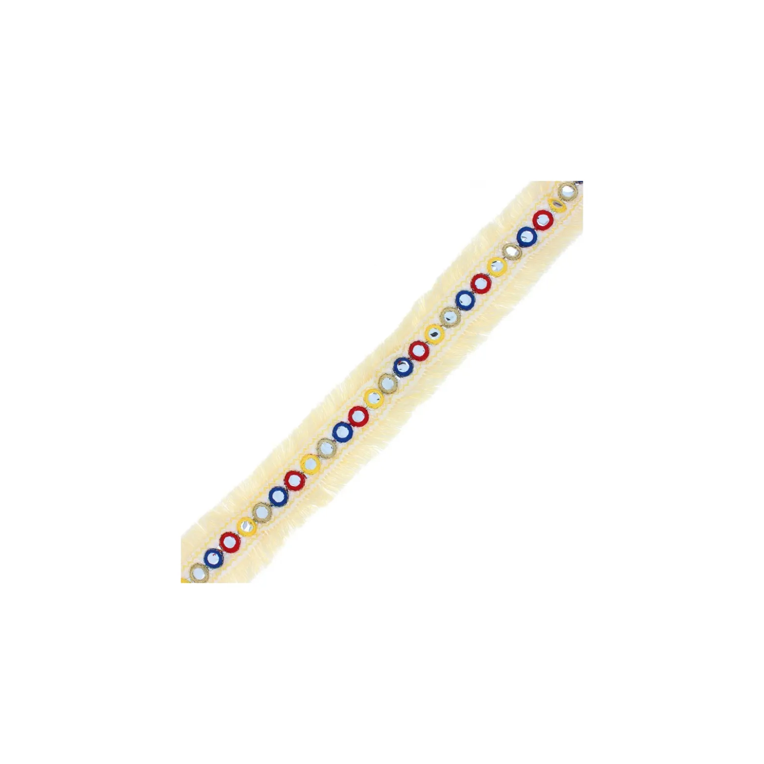 Ruban galon Miroirs et Franges 48mm - crème x 50cm